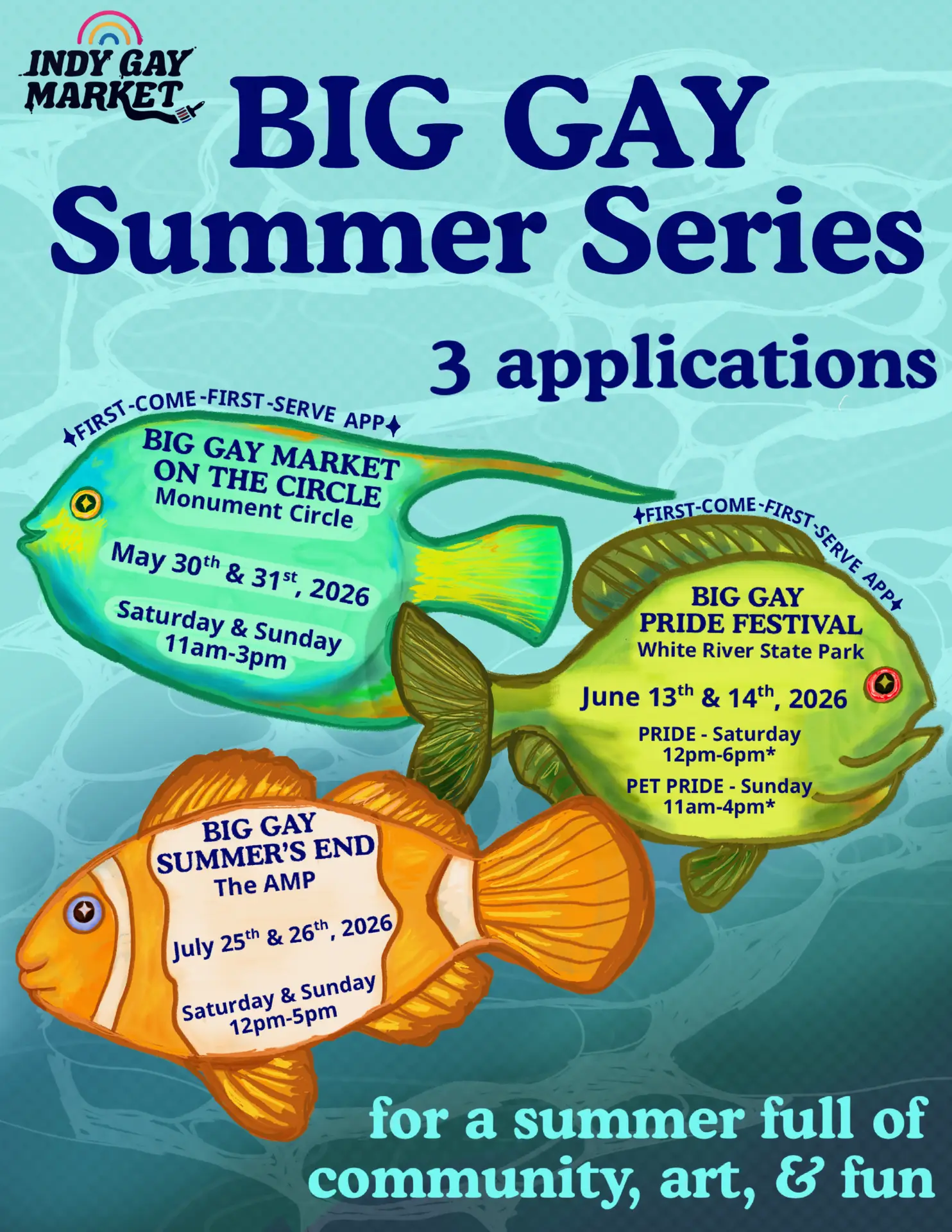 Brig Gay Summer Series Graphics with event dates and details